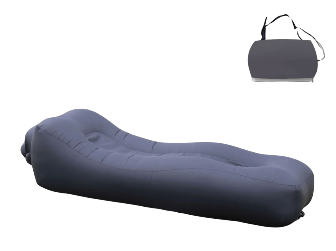 Multipurpose inflatable mattress - for camping, beach, and outdoor activities.