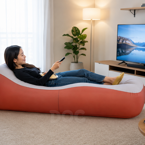 Multipurpose inflatable mattress - for camping, beach, and outdoor activities.