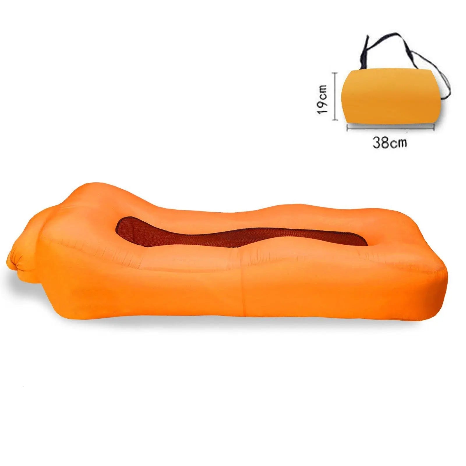 Multipurpose inflatable mattress - for camping, beach, and outdoor activities.